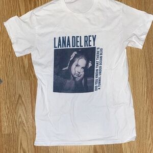 Lana Del Rey Graphic Tee - White with Navy Print